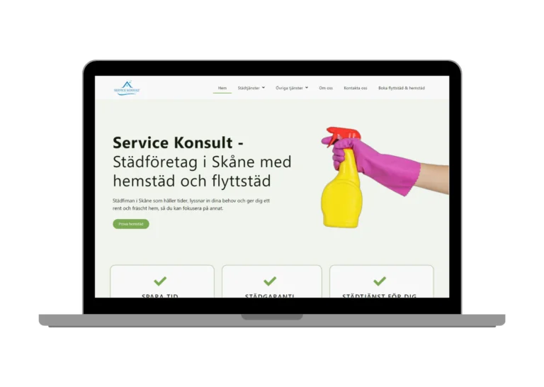 bild på en hemsida till service konsult