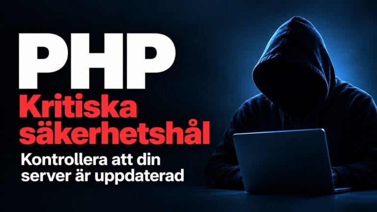 bild med en hacker och information om kritiska säkerhetshål i PHP